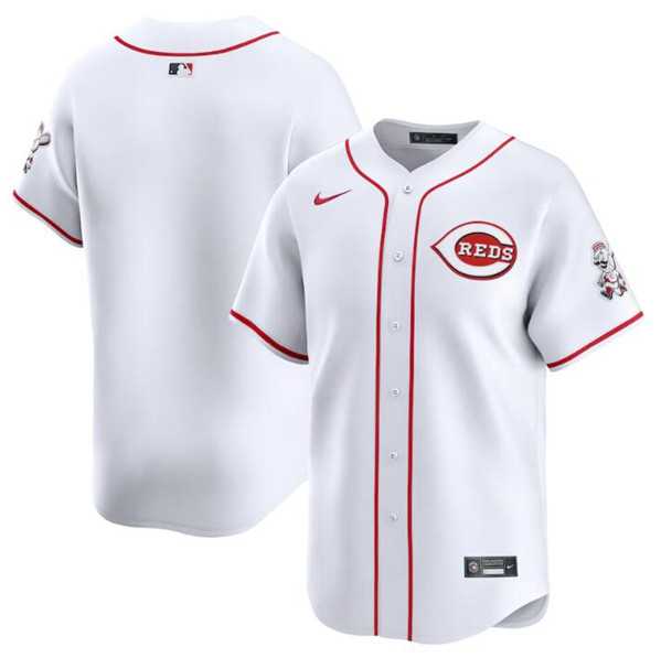Mens Cincinnati Reds Blank White Home Limited Baseball Stitched Jersey Dzhi